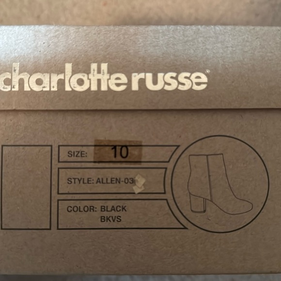 Charlotte Russe Allen Faux Suede Ankle Booties Size 10 Color Black - Picture 9 of 9